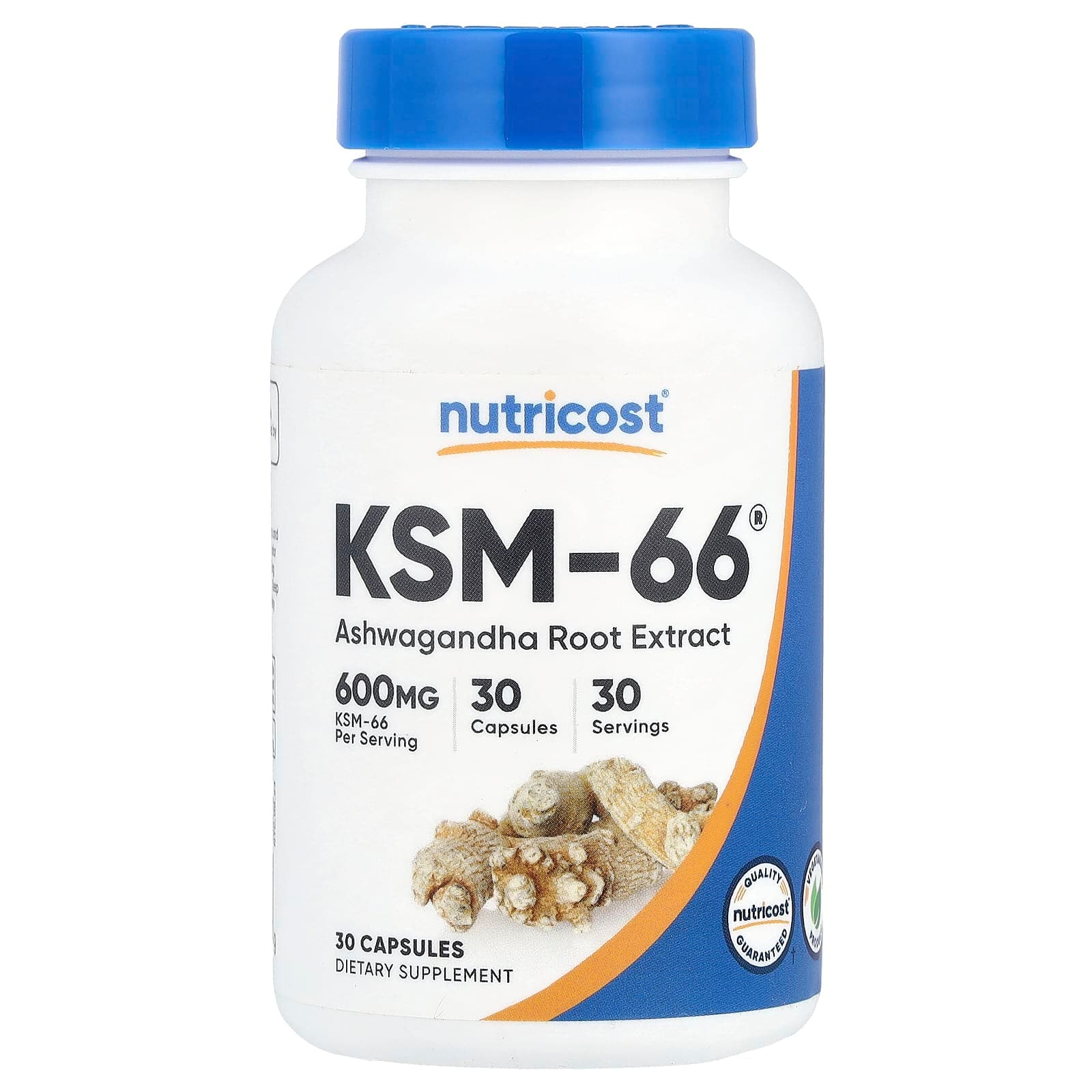 Nutricost KSM-66 아슈와간다 뿌리추출물 600mg 캡슐 30정  NutricostKSM66아슈와간다뿌리추출물600mg캡  1개