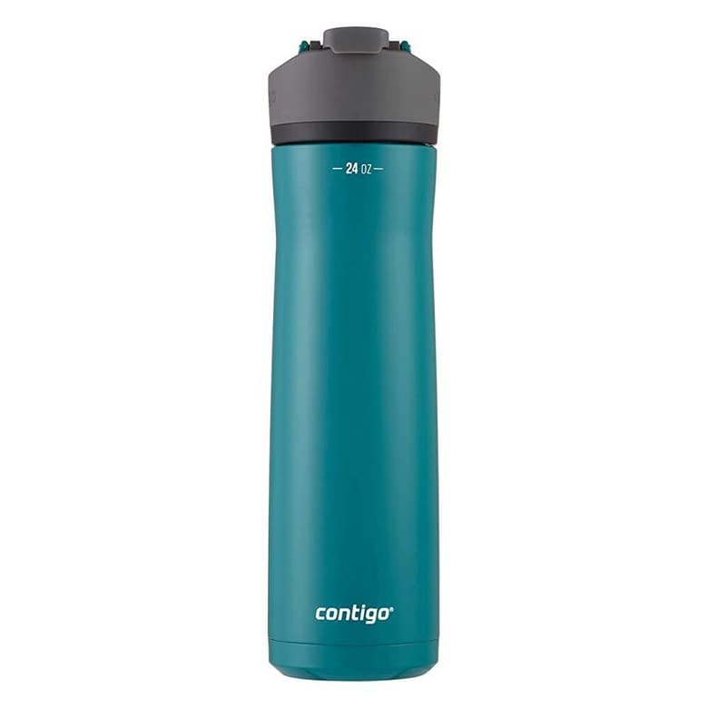 Contigo 콘티고 Cortland Chill 5.0 709.8ml(24온스) 단열 스테인리스 스틸 물병 오토씰 뚜껑 라벤더_155074  스피룰리나_155074  2-24온스