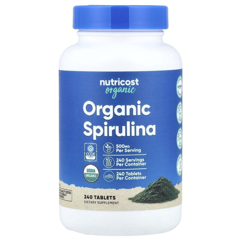 뉴트리코스트 유기농 스피루리나 500mg Nutricost Organic Spirulina 500 mg 240정  1개