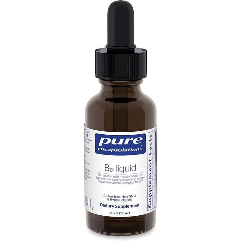 Pure Encapsulations 퓨어 인캡슐레이션스 B12 액상 1000mcg 비타민 B12(메틸코발라민) 30ml  1개