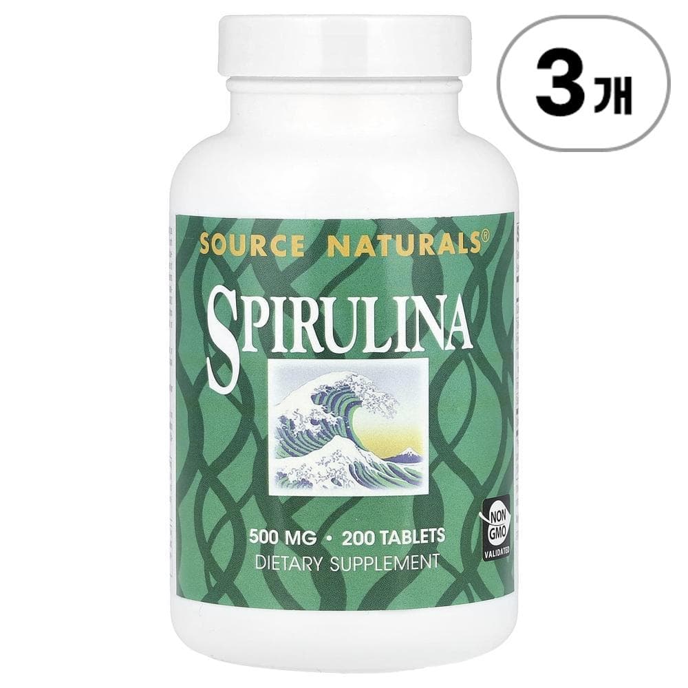 소스 네추럴스 스피루리나 Source Naturals Spirulina 200정  3개