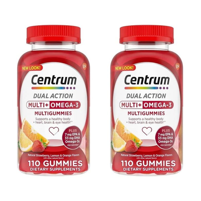 센트룸 멀티+ 오메가3 딸기 레몬 오렌지맛 비타민 110정  2개