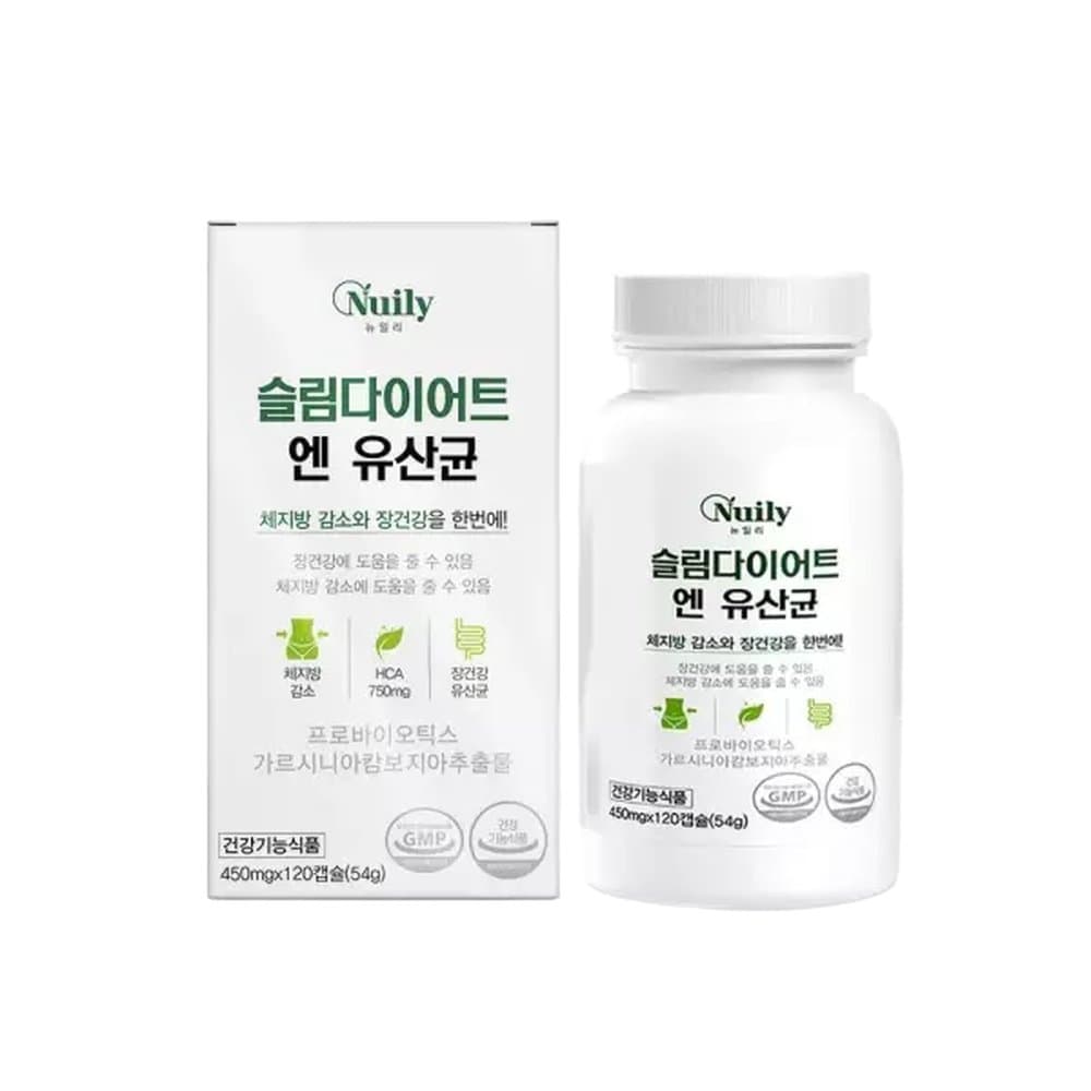 가르시니아 프로바이오틱스 체지방감소 슬림 다이어트앤유산균 120캡슐 프리 배변 장  1개  120정