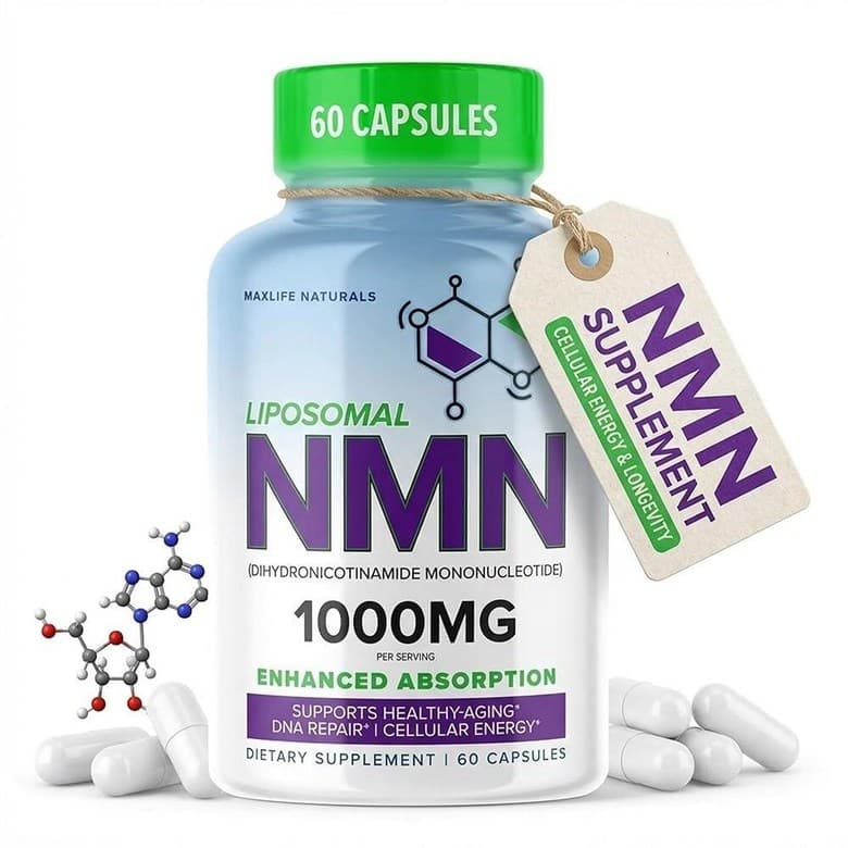 MAXLIFE NATURALS Liposomal NMN 1000mg – Nicotinamide Mononucleotide Supplement NAD+ Precursor for  6