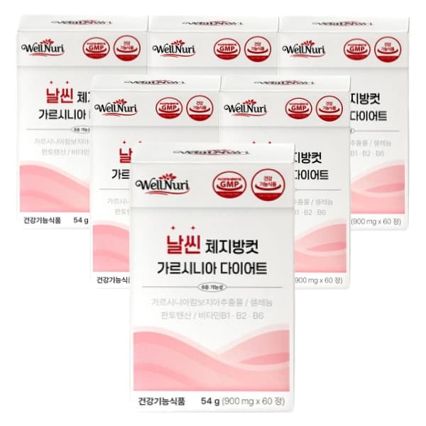 웰누리 날씬 체지방 컷 가르시니아 다이어트 보조제 탄수화물 컷팅제  6개