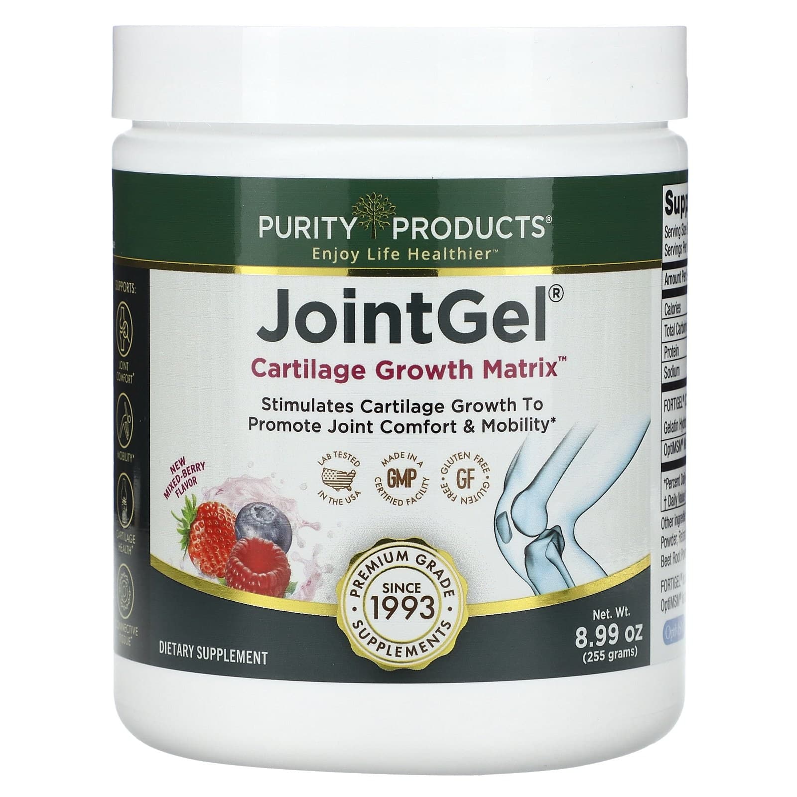 Purity Products JointGel Mixed-Berry 8.99 oz (255 g)  Purity Products  JointGel  Mix