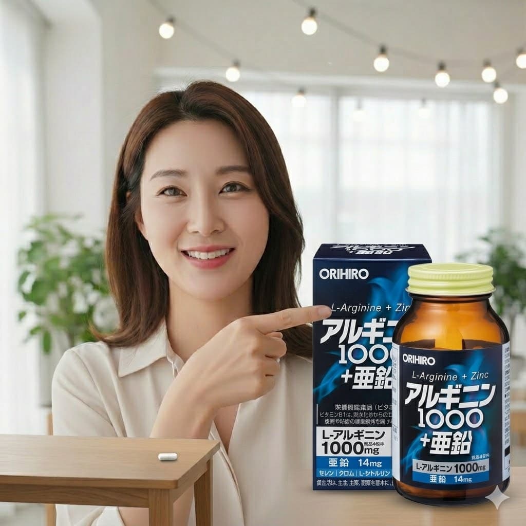 오리히로 아르기닌1000+아연 120알 30일분 아르기닌 시트룰린 아연 셀레늄 크롬 영양기능식품 비타민 B1  1개  120정