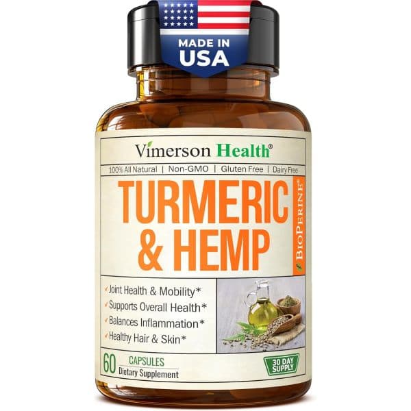 강황 캡슐 블랙 페퍼(바이오페린)가 함유된 커큐민. 레몬 밤이 포함된 여성 남성용 2팩  60 Count (Pack of 1)