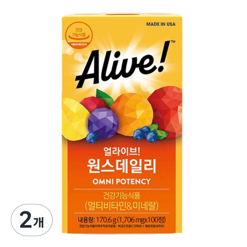 얼라이브 원스데일리 멀티비타민  100정  2개