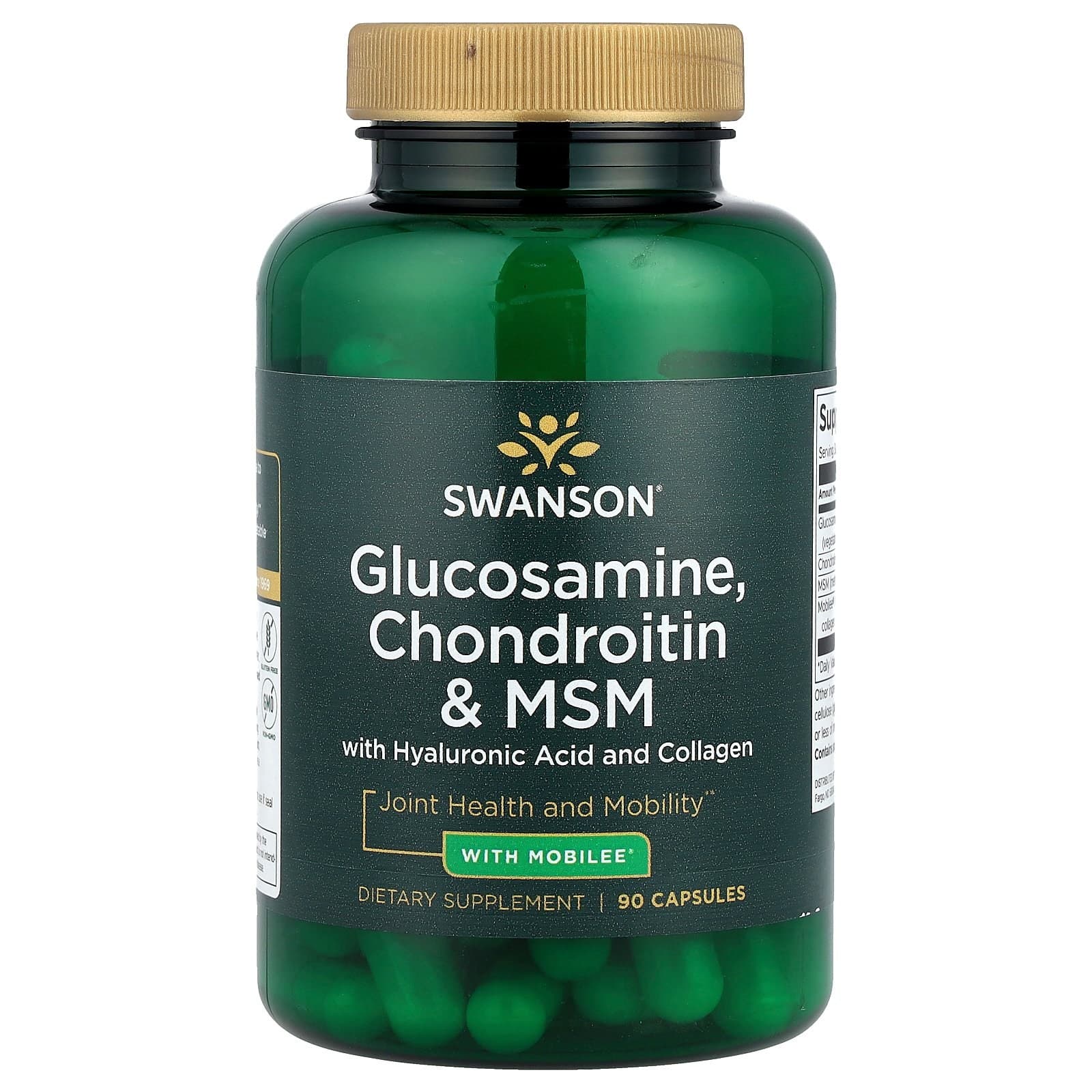 Swanson Glucosamine Chondroitin &amp; MSM with Hyaluronic Acid and Collagen 90 Capsules  Swanson  Glucos