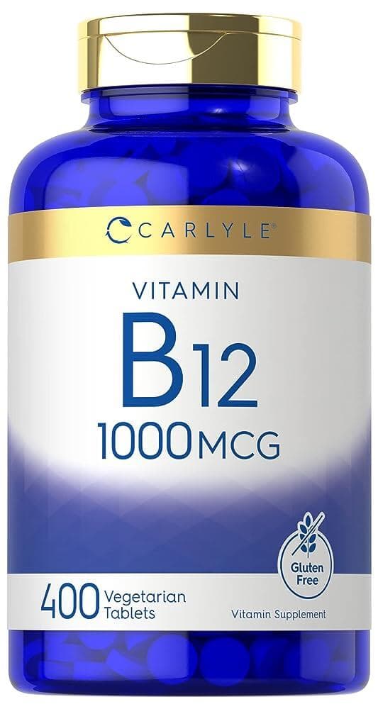 Carlyle 비타민 B12 1000mcg | 250개 | 지 태블릿 | 채식주의자 GMO 프리 글루텐 프리 보충제 |  400 Count (Pack of 1)  1개