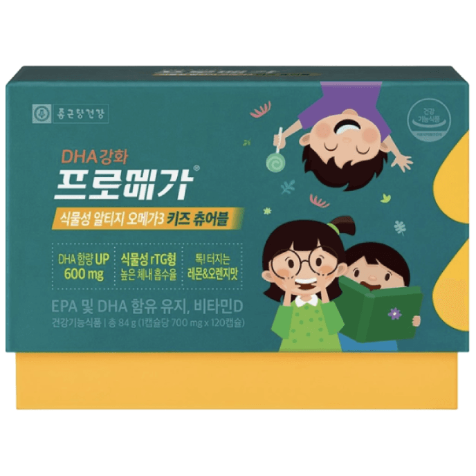 종근당건강 프로메가 식물성 알티지 오메가3 키즈 츄어블  1개  120정