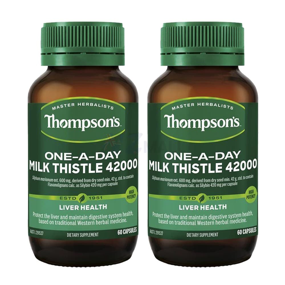 호주 톰슨 Thompson’s Milk Thistle 원어데이 밀크씨슬 42 000mg 캡슐  2개