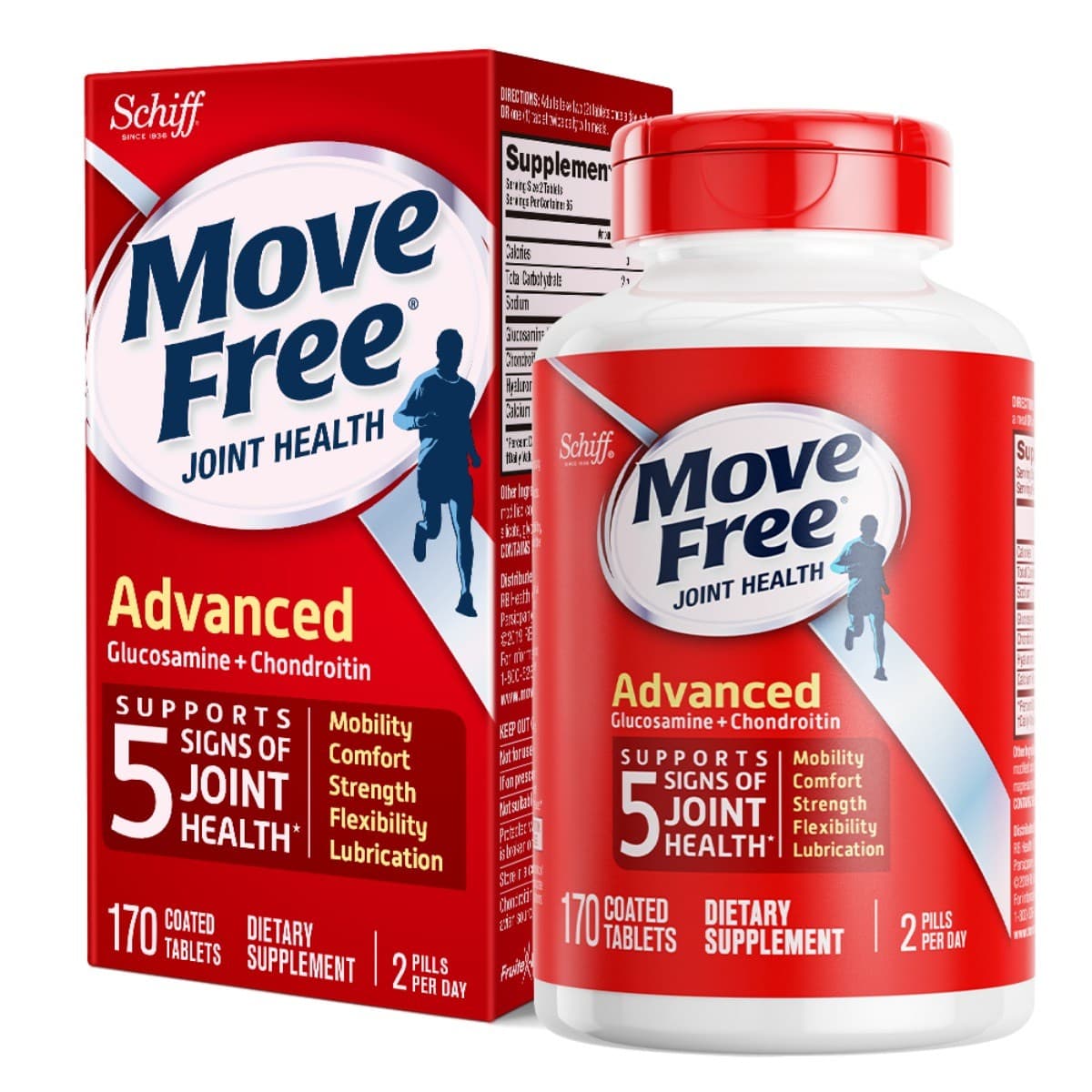 무브프리 어드밴스드 글루코사민 + 콘드로이틴 코팅된 타블렛  170정  1개