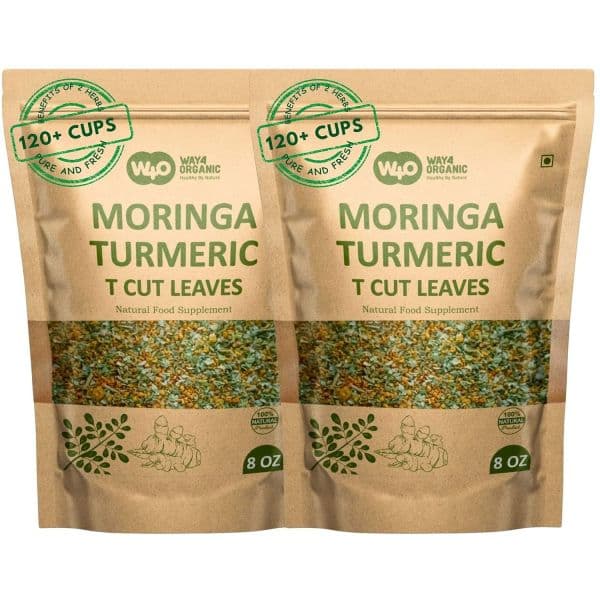 허벌티 소화 꽃가루 체중 강황 8온스가 들어 모링가 차 강화 카페인 없음 두 가지 이점이 있 잔(1팩)  2