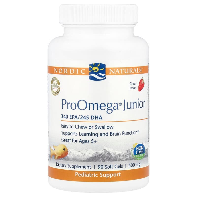 Nordic Naturals ProOmega® 주니어 5세 이상 딸기 맛 소프트젤 90정(소프트젤 1정당 340mg) NOR-07100  90정  1개