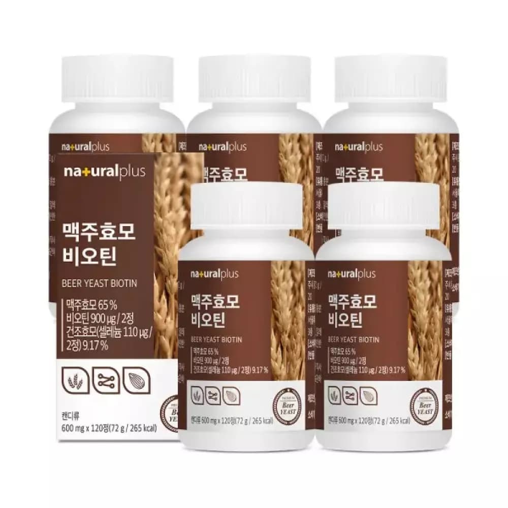 내츄럴플러스 독 맥주효모 비오틴 120정 5박스 10개월분  1개