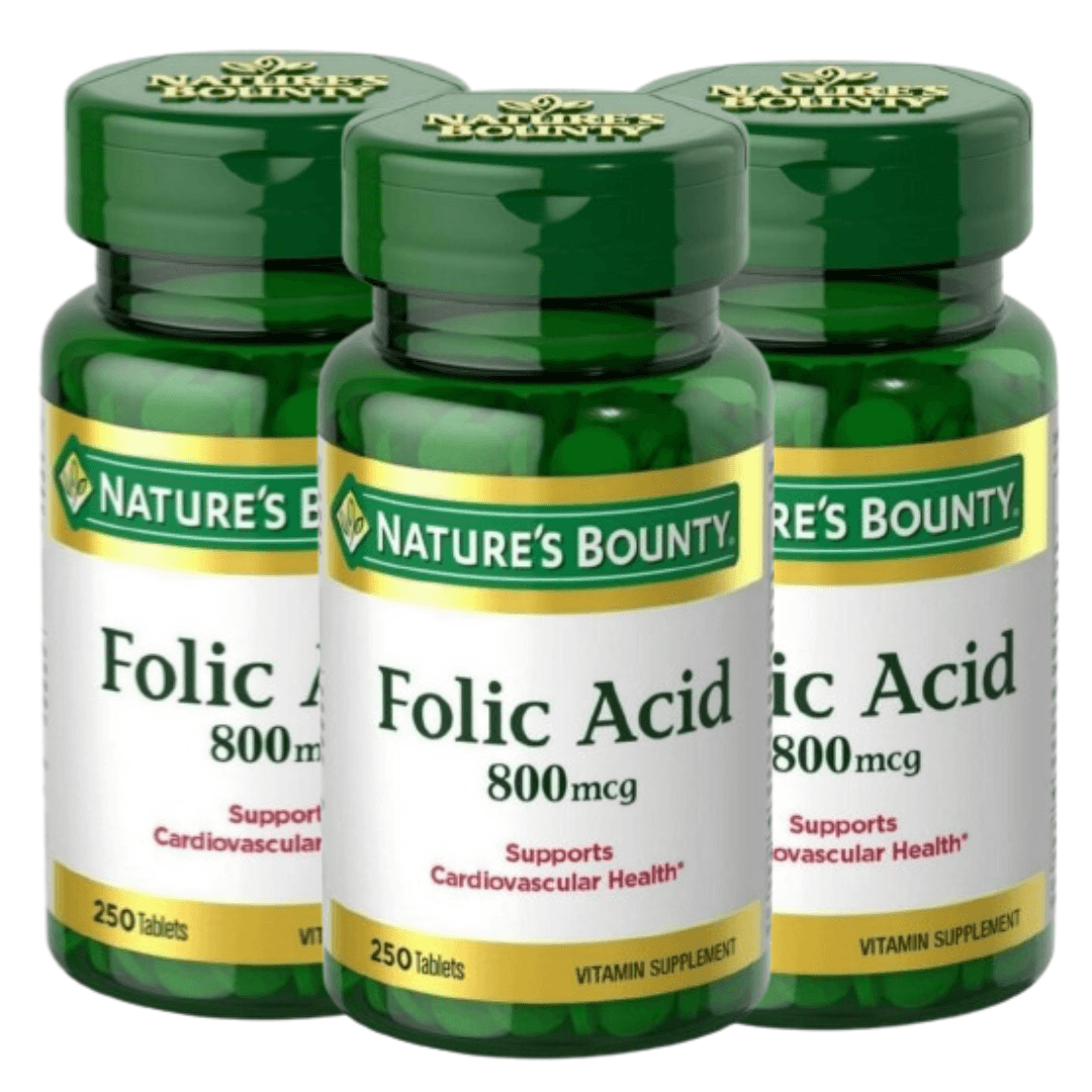 Nature’s Bounty Folic Acid Supplement 심혈관 보충제 800mcg 250정(3 팩)  250정  3개