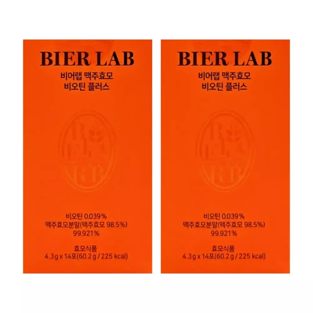 비어랩 맥주효모 비오틴 플러스 4.3g x 14포 x 2박스  1개