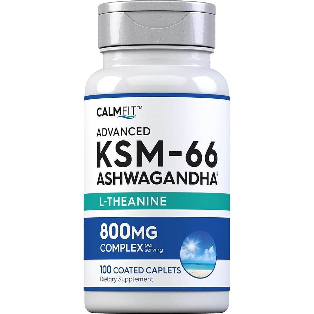 파이핑 록 KSM-66 아쉬와간다 L-테아닌 보충제 800mg 100캡슐 복합 뿌리 추출물 비 변형식품 글루텐 프리  1개