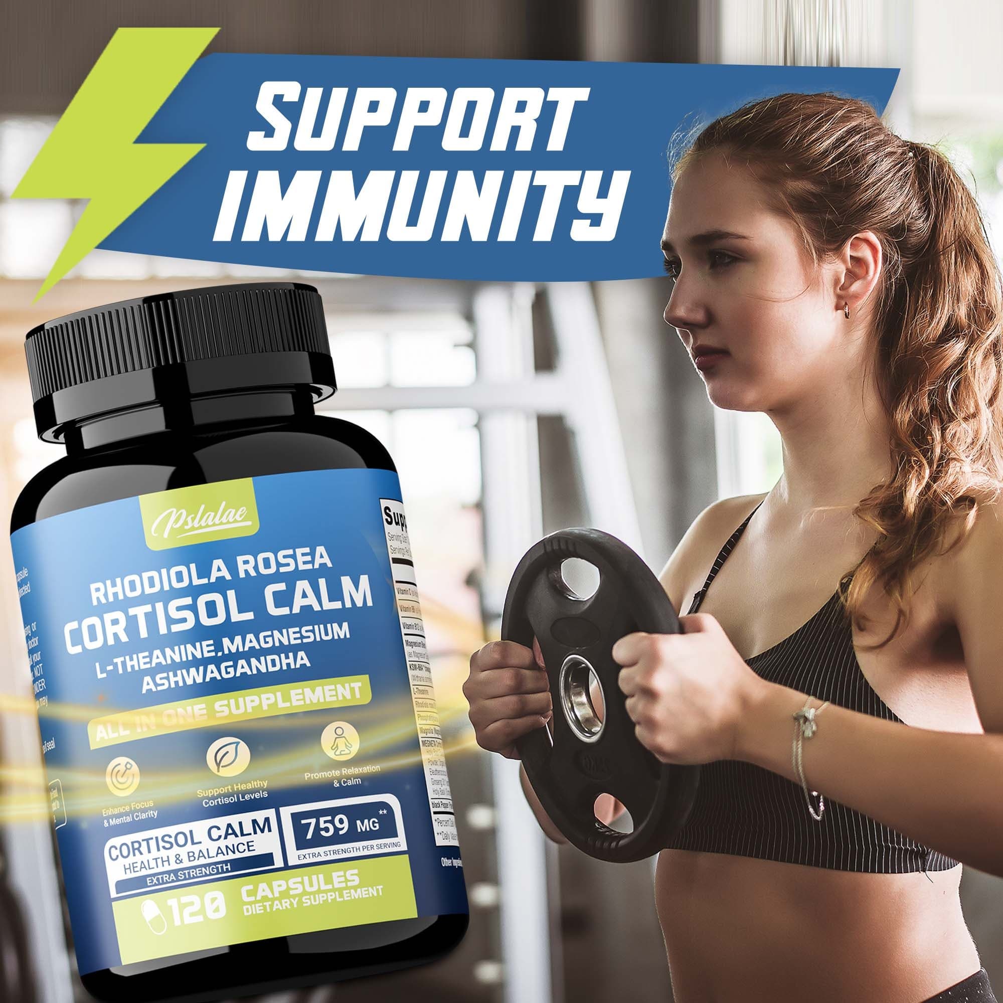 마그네슘 아슈와간다 테아닌 함유 코르티솔 관리 보조제 - 심신 안정에 도움  2개