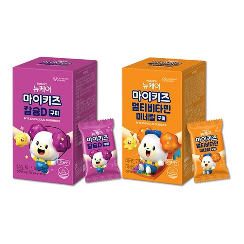 마이키즈 멀티비타민미네랄 구미 60개입 + 마이키즈 칼슘D 구미 60개입  1개