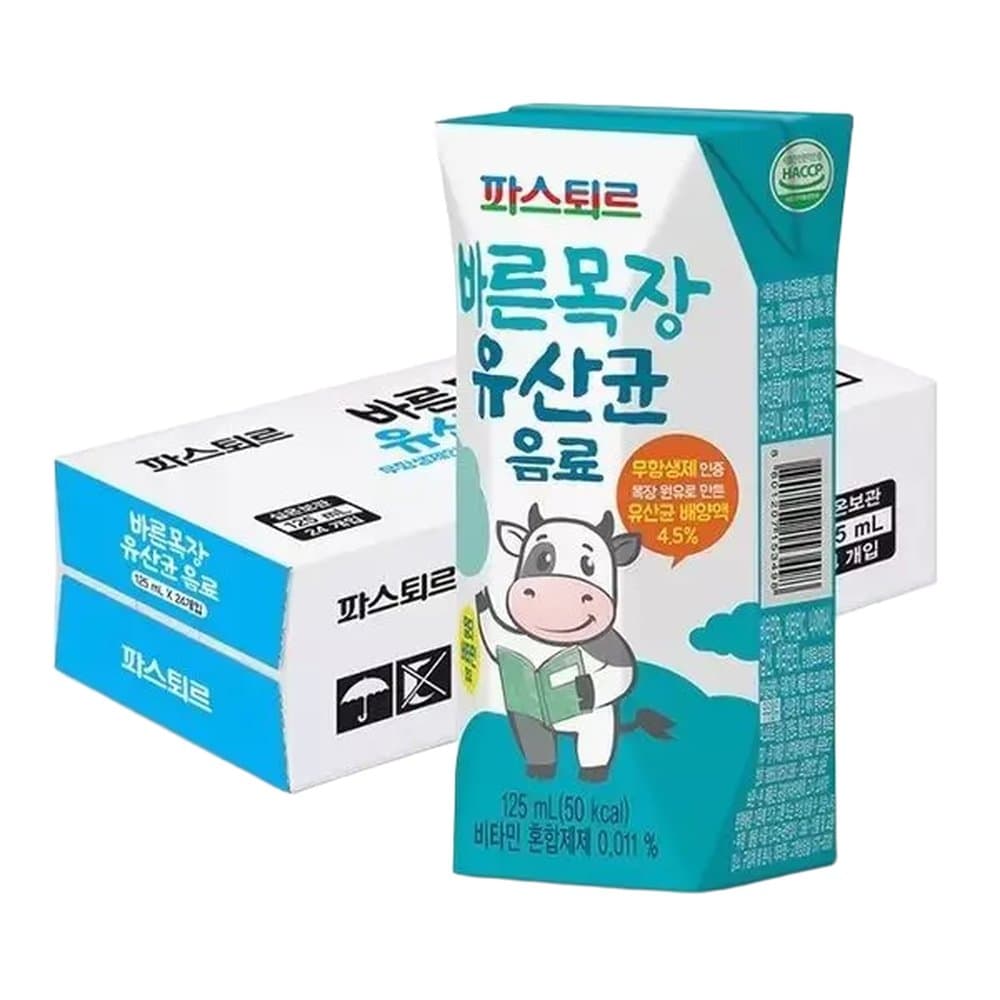 파스퇴르바른목장 유산균음료125ml X 24팩  125ml