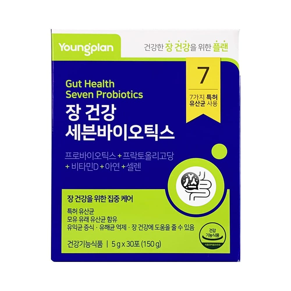 장 건강 세븐바이오틱스 5g x 30포 (1개월분)  2개  간+장건강  60g