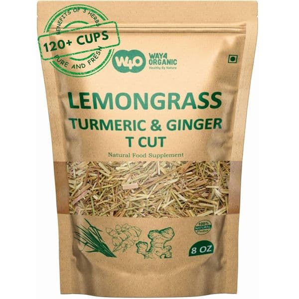 허벌티 체중 호흡 소화 강황과 생강의 장점이 있 레몬그라스 루즈 리프 허브 티 카페인 프리 224g(8온스) 요리용(1팩)  1  1개  1개  224g