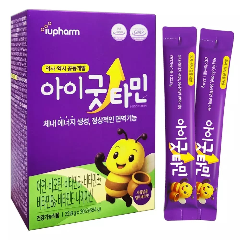 아이유팜 아이굿타민 30포 어린이 액상 멀티 비타민 영양제 아연 비오틴  1개  0.9982784197381983