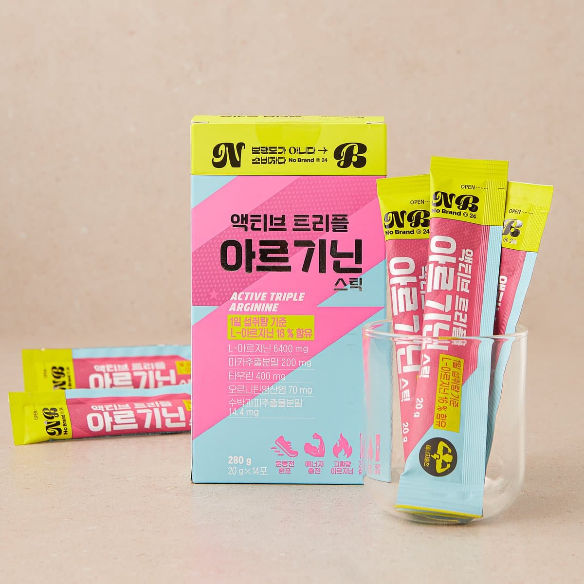 노브랜드 노브랜드 액티브트리플아르기닌스틱 20g*14포  280g