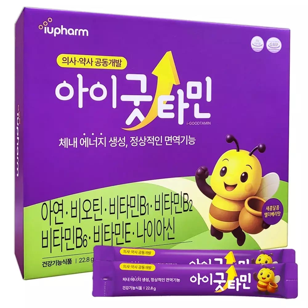 아이유팜 아이굿타민 60포 어린이 액상 멀티 비타민 영양제 아연 비오틴  1개