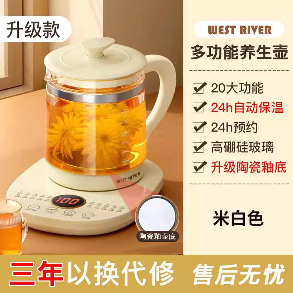 전기약탕기주전자 약탕겸용 한약 약탕기 자동 중형  소형 화이트