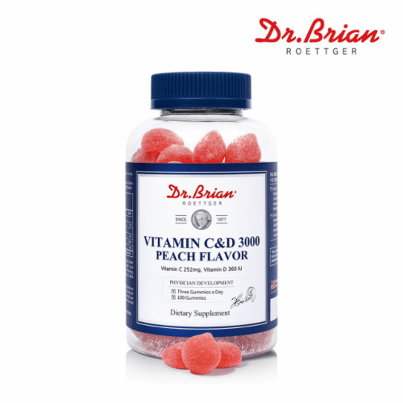 닥터브라이언 비타민 CD 3000 피치 복숭아맛 100구미 비타민구미 면역비타민 어린이비타민  1개