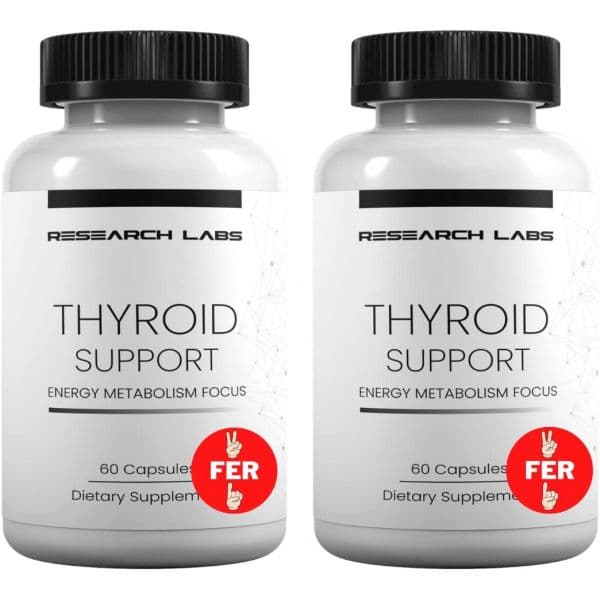 Research Labs Thyroid Support + Iodine Supplement - Energy Metabolism Focus 120 Total Capsules -  1개