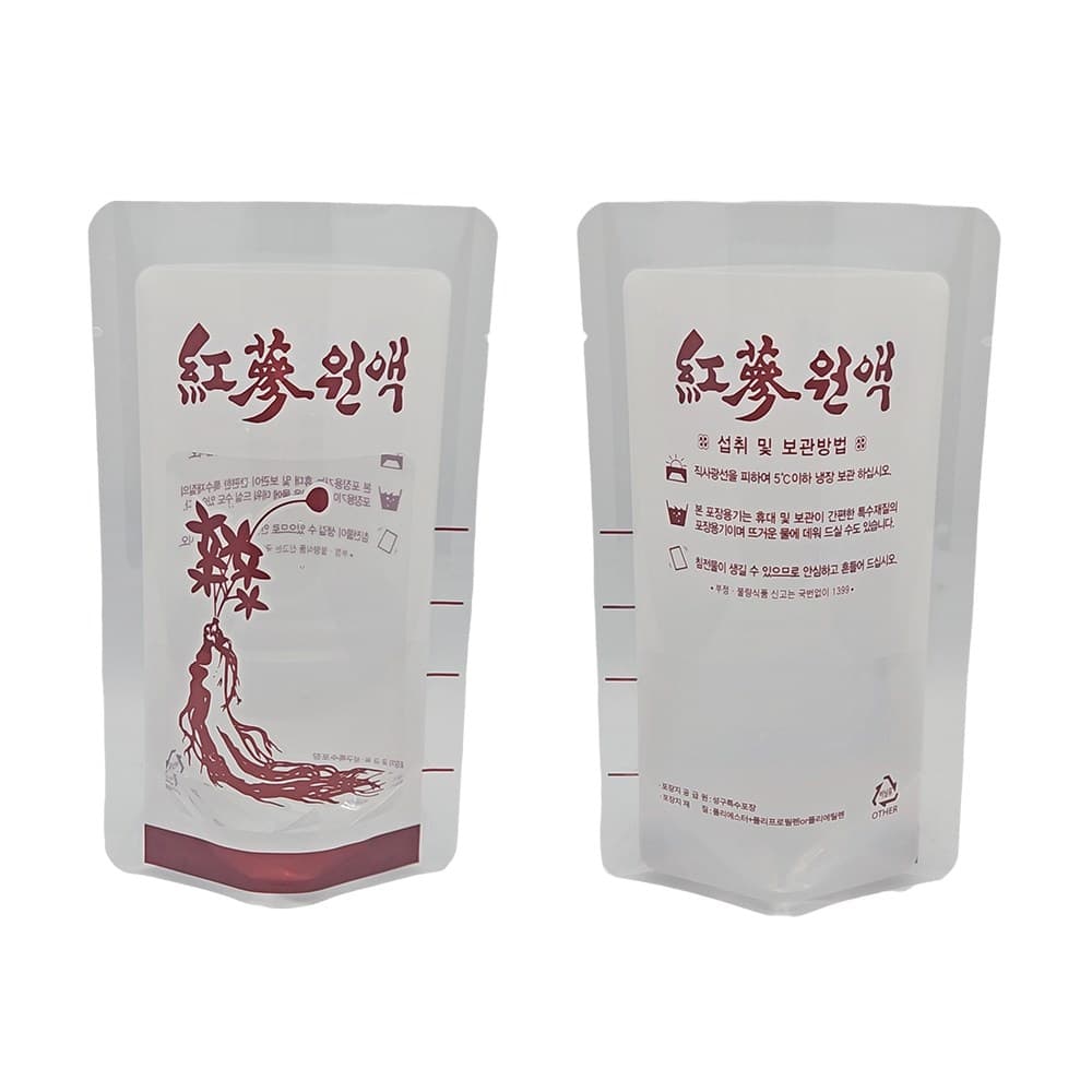 홍삼원액 한약 스탠딩 파우치 한약파우치 한약봉지 한약팩 100장 1개  1세트
