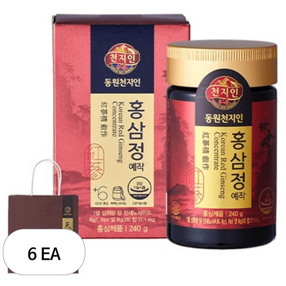 천지인 홍삼정 예작 + 쇼핑백  240g  6개