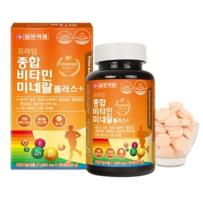 일양약품 프라임 종합 비타민 미네랄 플러스 1400mg x 180정  1정  1개