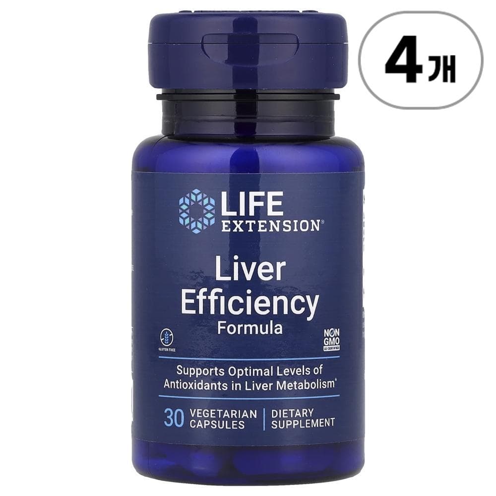 라이프 익스텐션 리버 이피션시(간 효율) 포뮬러 Life Extension Liver Efficiency Formula 30정  4개