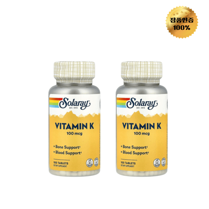 1+1 솔라레이 비타민K 100mcg 100정  2개