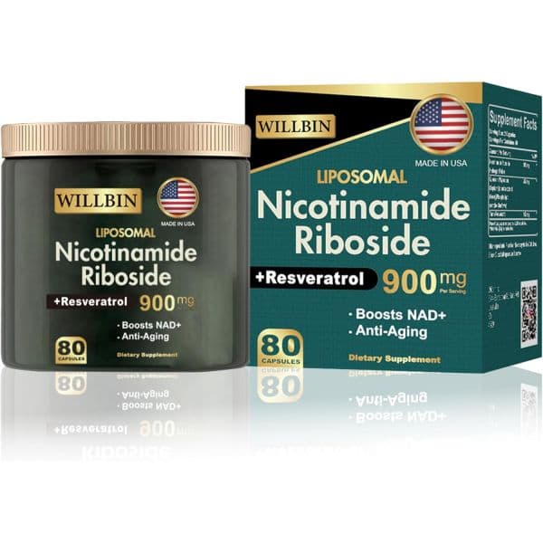 Liposomal NAD+ Supplement 900mg Nicotinamide Riboside with Resveratrol Anti-Aging Energy &amp; Focus  1개