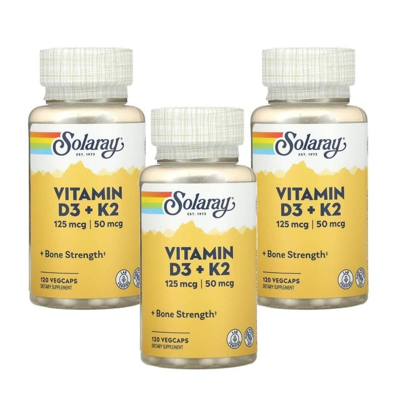 솔라레이 비타민 D3 + K2 캡슐 120정  3개
