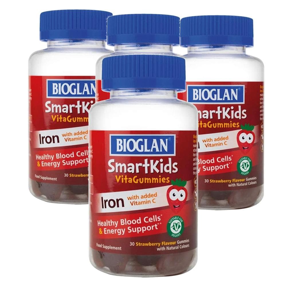 영국 바이오글랜 Bioglan SmartKids Iron 스마트키즈 비타구미 철분 with 비타민C 딸기맛  4개  30정