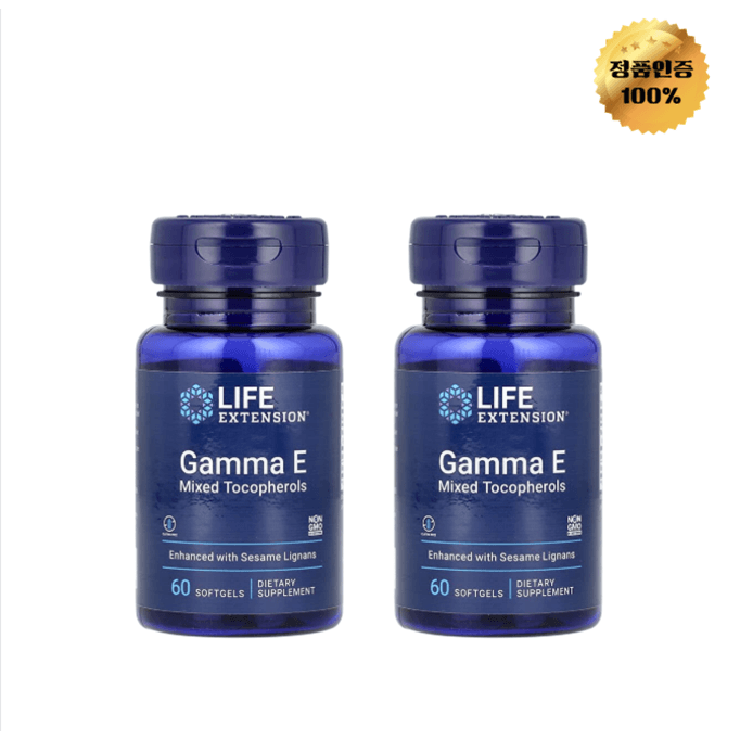 1+1 라이프익스텐션 감마 비타민E 혼합 토코페롤 소프트젤 60정  2개