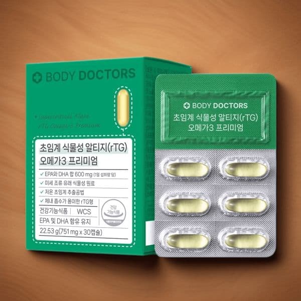 바디닥터스 초임계 식물성 알티지 RTG 오메가3 프리미엄 30캡슐 3개 총 3개월분 혈행개선 597865  30정