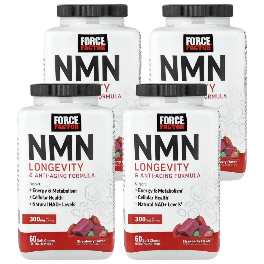 포스 팩터 NMN 론제비티 앤 안티에이징 포뮬라 Force Factor NMN Longevity &amp; Anti-Aging Formula Strawberry 60정  4개