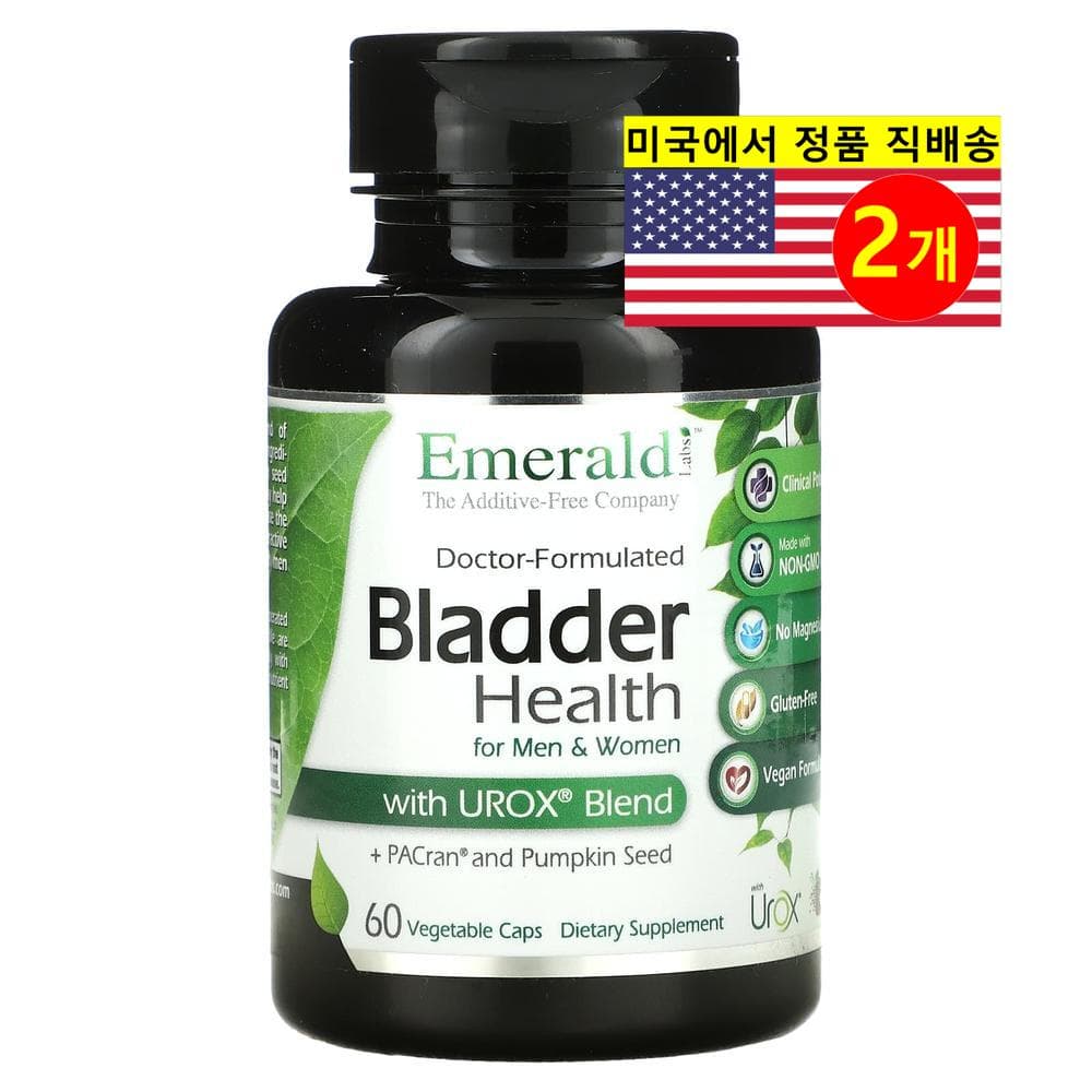 Emerald Laboratories Urox 블래더 포 멘 우먼 유록스 블렌드 베지캡슐 60정  2개
