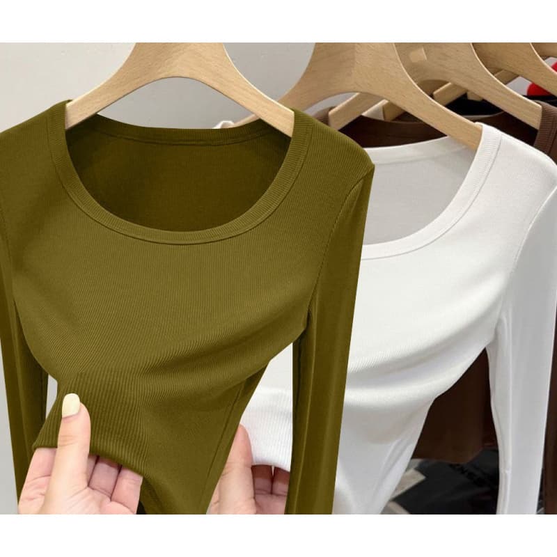 해피유통 여성 1+1라운드 얇은 솔리드 레깅스 톱 jhlky  XL  강황색+흰색