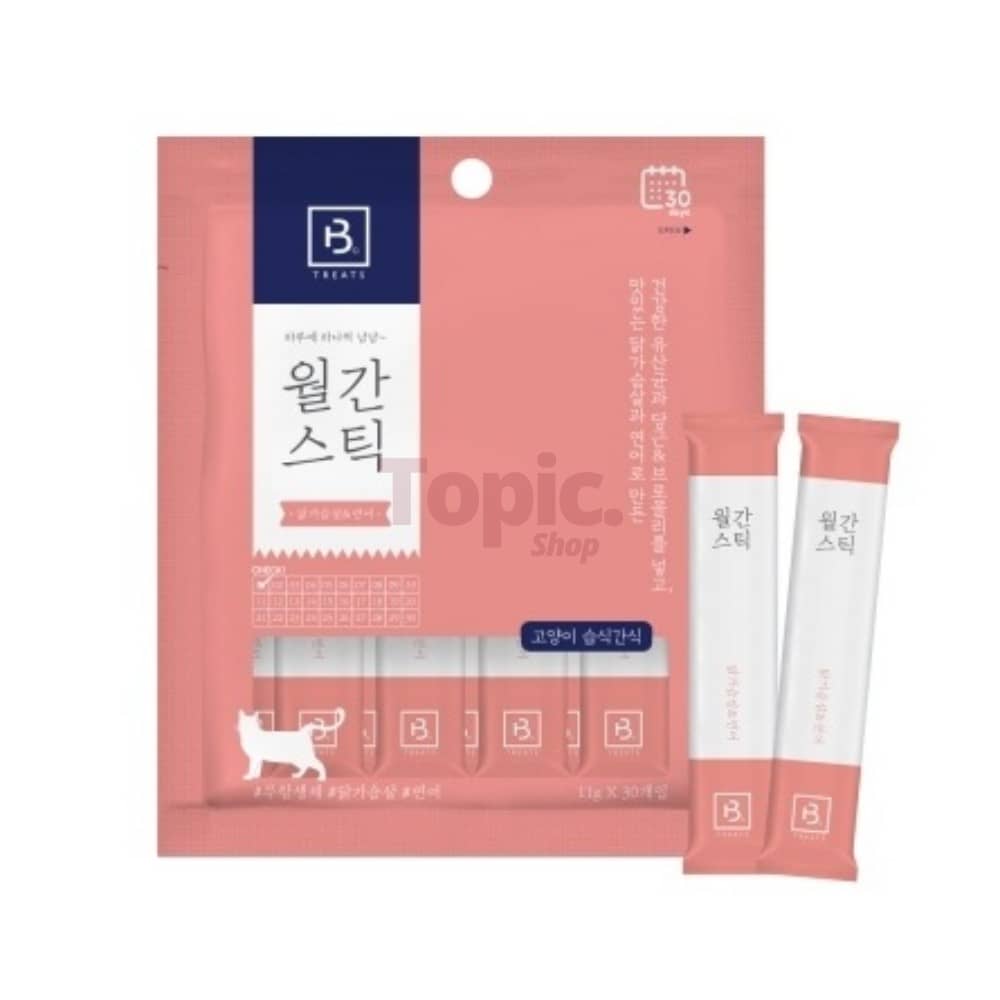 토픽샵 브리더랩 월간스틱 닭연어 30P 고양이유산균
