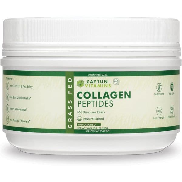 콜라겐 주름 피부 자이툰 할랄 펩타이드 파우더 가수분해 유형 &amp; 모발 손톱 케토 친화적 잔디 사료 10온스 미국산 인증  1  1개  283g